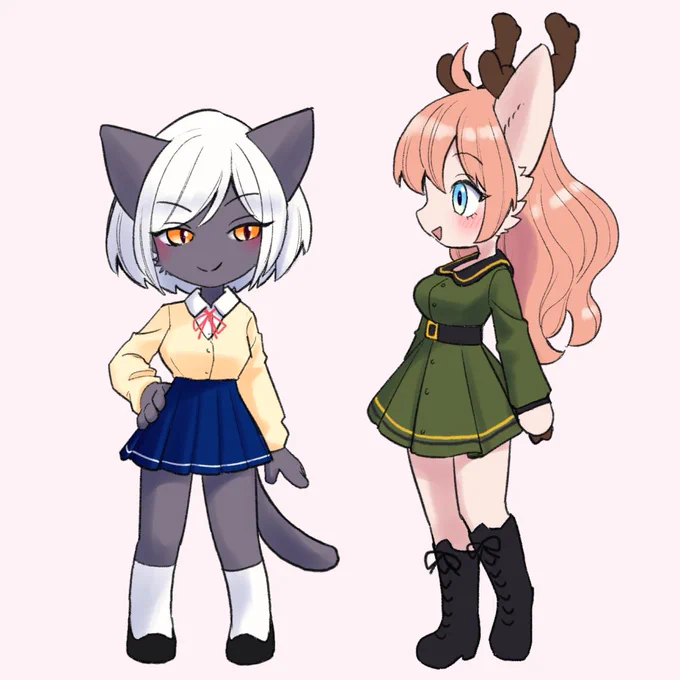 Furry girls in chibi style 
