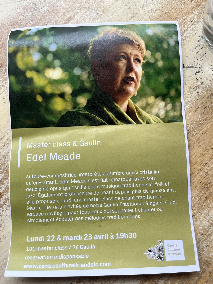 Just a handful of places still available for my singing masterclass & performance next Monday/Tuesday @cc_irlandais Paris! 🙏🏻 Would recommend booking asap if you would like to join! Merci beaucoup x centreculturelirlandais.com/en-ce-moment/e…