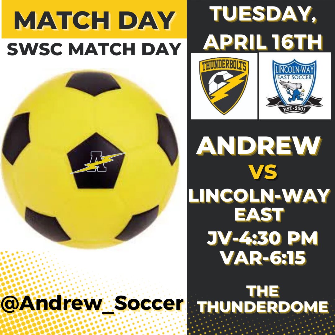 Big SWSC match up at home for @Andrew_Soccer good luck