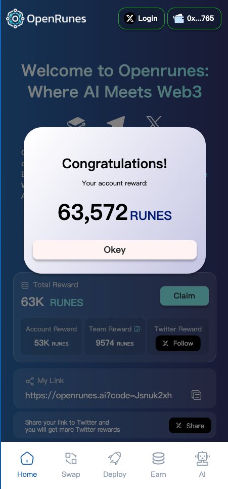 OpenRunes_Ai が供給量の 50%をArbitrumアクティブユーザーにエアドロ予定

#Runblox を触った伝説の勇者達へ....
OpenBloxのNFTを買ってARBのエアドロがあったウォレットは要確認です👟

私は63,000枚ありました。価値あるか不明ｗ