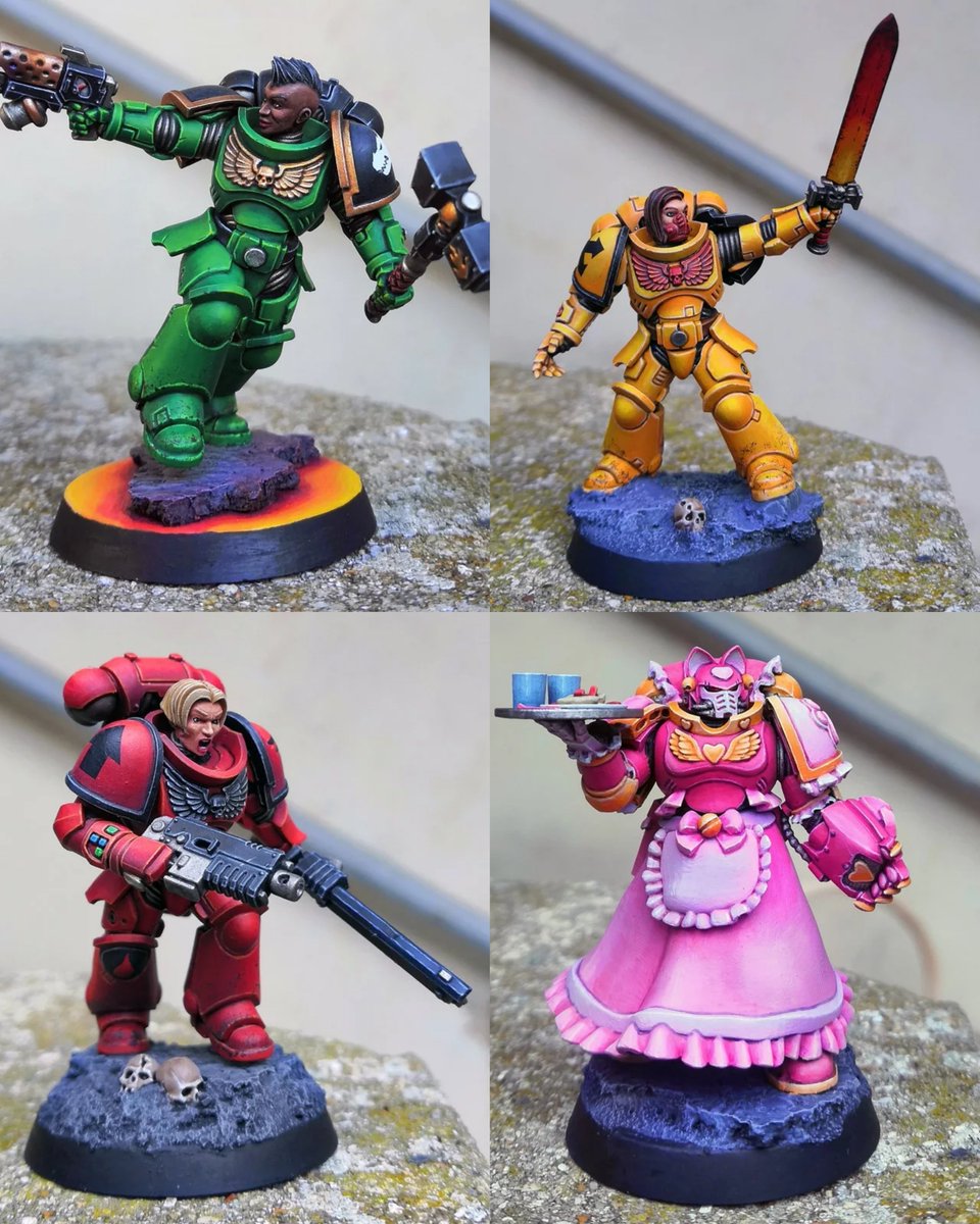 While I'm working on some female custodes (might take a while) here are some lovely female space marines in the meantime.