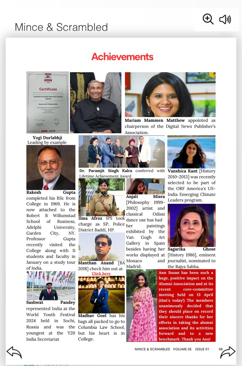 I was featured alongside our distinguished alumni in the college alumni newsletter. Grateful. @CafeSSC @StStephensClg