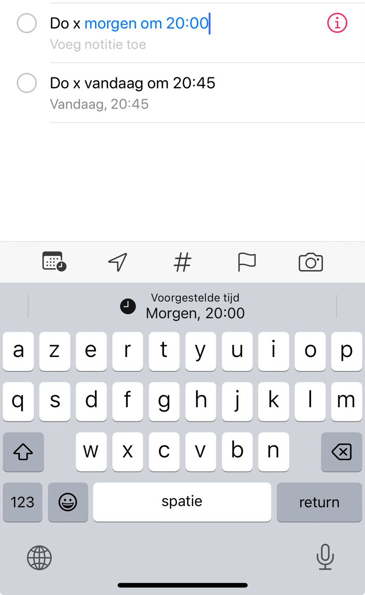 It seems that iOS reminders dos supports NLP for quick entry. However, with quirks. - Date & time do not get removed from the text. - You need to click the 'suggestion' above the keyboard before it gets applied. And this suggestion is only visible on the default keyboard...