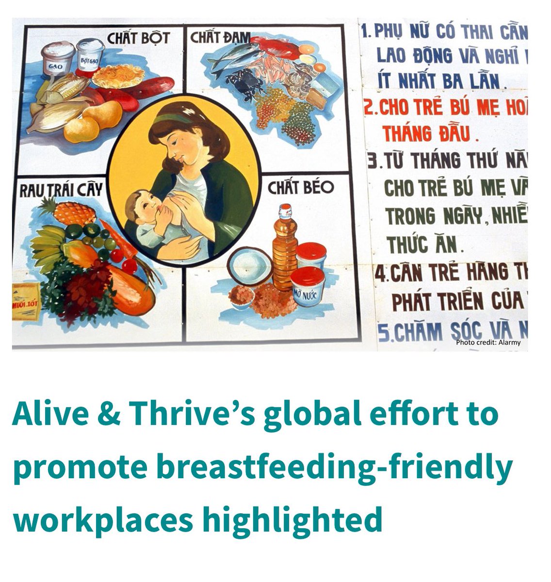 Exemplars in Global Health @exemplarshealth recently highlighted Vietnam’s efforts to enable breastfeeding in the workplace so that working mothers no longer have to choose between work and ensuring good nutrition and health for their small children. exemplars.health/stories/vietna…