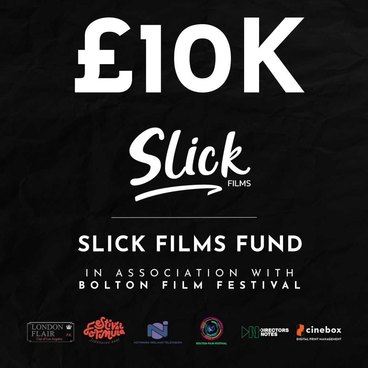 The £10K @Slick_Films Fund, in association with @BoltonFilmFest, is now open for submissions! The fund is designed to discover and nurture emerging talent in the short film sector and support the next generation of filmmakers. 🔗Apply here filmbirmingham.co.uk/2024/04/slick-…