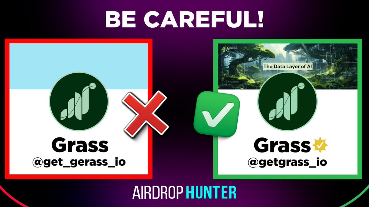 ⚠️ Be cautious: Twitter scam related to Grass For those monitoring project  tweets, especially Grass, exercise caution when clicking on links. Scammers  might mimic official pages to lead you to a scam