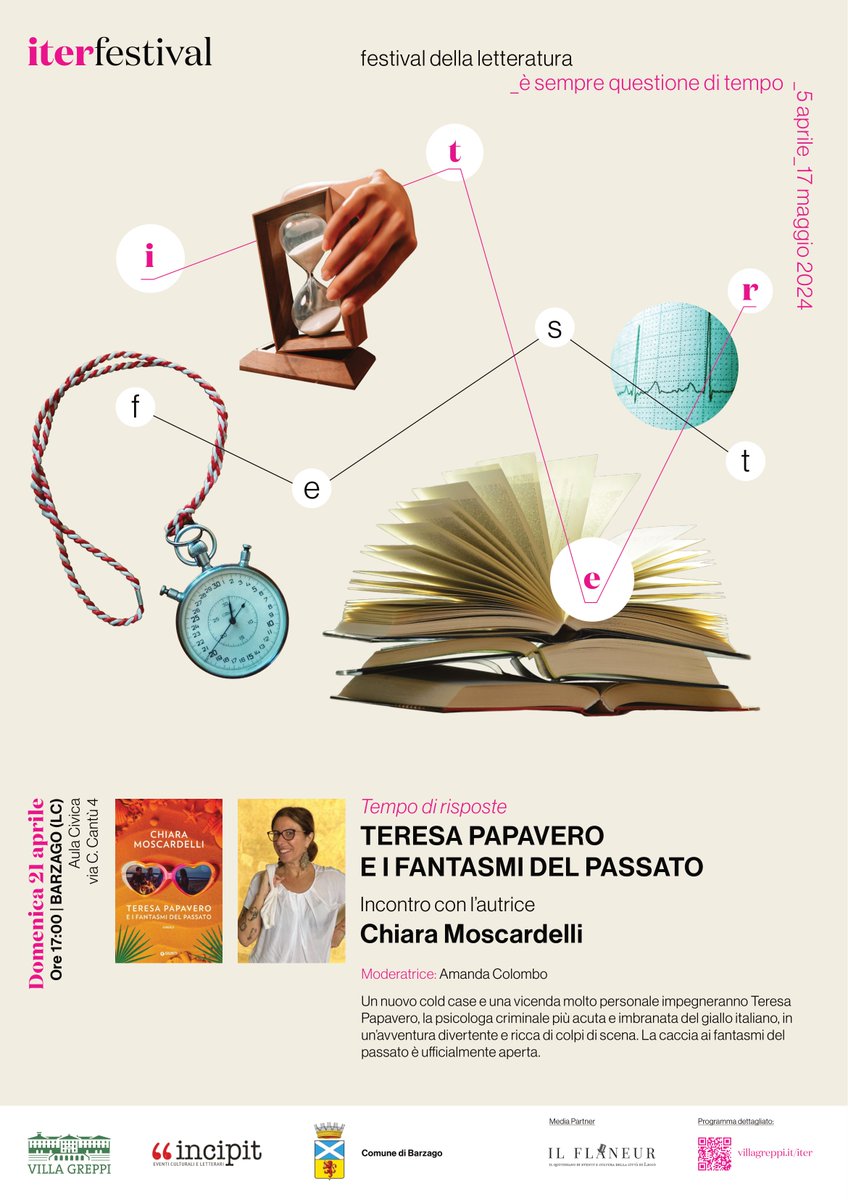 ComuneBarzago's tweet photo. Domenica 21 aprile alle 17 in aula civica (via Cesare Cantù 4) si terrà l'incontro con l'autrice "Chiara Moscardelli", organizzato in collaborazione con il Consorzio Brianteo Villa Greppi all'interno della rassegna Iterfestival 2024. https://t.co/pBJP3zIYZW