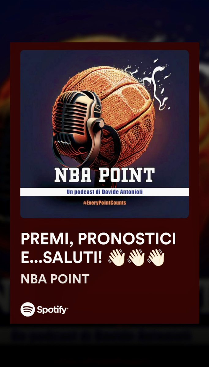 DaViDeAnToNiOLi's tweet image. E siamo arrivati ai saluti…🥲

Si chiude oggi la prima stagione di #NBAPOINT, con una puntata speciale dedicata ai nostri pronostici e a quelli che dovrebbero essere secondo noi i premi di fine anno. 

Grazie a chi ha creduto noi! 🫶🏻 

#EveryPointCounts 

open.spotify.com/episode/13swYA…
