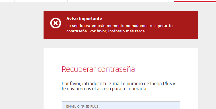 Gonlafu's tweet photo. Hola @Iberia no puedo entrar en la web, me dice que actualice la contraseña, pero no deja.. así llevo más de 3 semanas... https://t.co/o3E19TG3uA