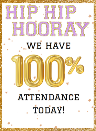 🌟Congratulations to #Year3 for having 100% attendance today and yesterday! #GoodattendancemattersinHolySpirit