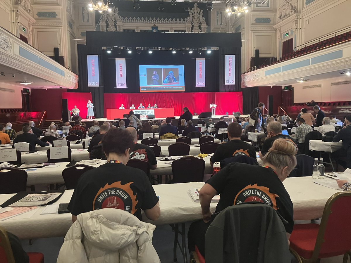 Day of #STUC24 starting the motions on education, where we’ll be highlighting the need to fund local government and our schools and to protect school workers @UniteScotland