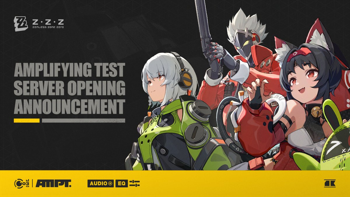 Zenless Zone Zero Amplifying Test Server Opening Announcement Dear Proxies: The Amplifying Test is about to begin! Pack your bags and get ready to head out for New Eridu! ▼ Test Start Time ▼ 2024/4/18 11:00 (UTC+8) More information: hoyo.link/fzQiFBAL #zzzero…