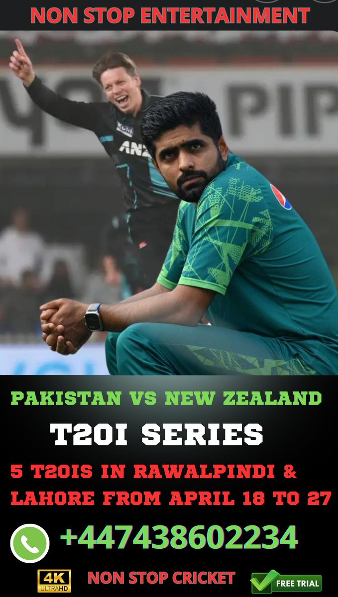 #BabarAzam resumes captaincy as New Zealand tours Pakistan to play five T20I from April 18 to 27. For watching #PAKvNZ and all other #cricket series live in Hd/Fhd/4k quality contact us on Whatsapp. #NonStopEntertainment #NonStopCricket #IPL2024 #T20WorldCup #TATAIPL2024 #NZvPAK