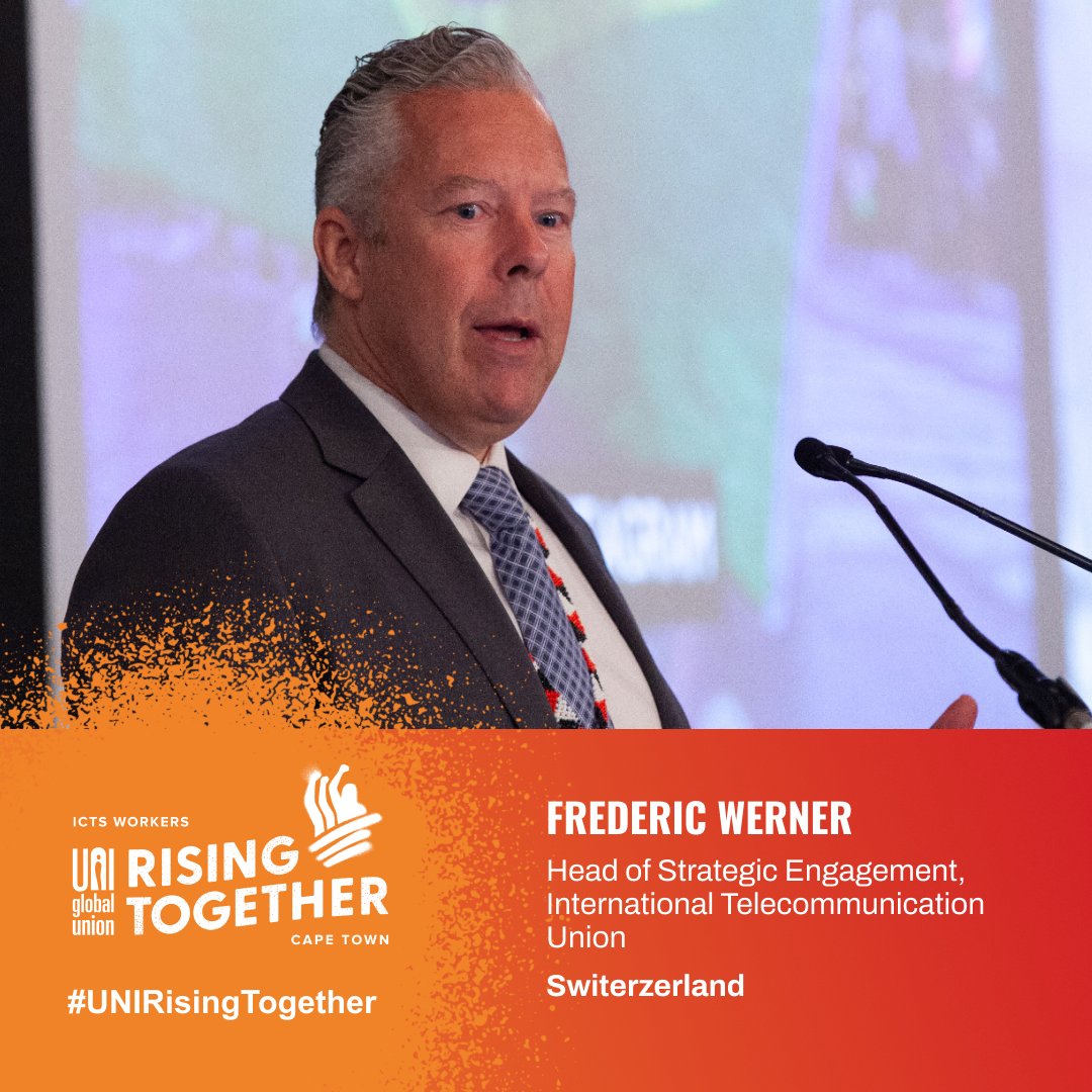 uniglobalunion's tweet photo. Building inclusive, collaborative standards for AI is necessary to ensuring this technology moves us closer to the UN's #SDGs.

The @ITU's Frederic Werner showed us how @AIforGood is creating the necessary networks to do that on a global scale.

#UNIrisingtogether https://t.co/D1fMlhWr4F