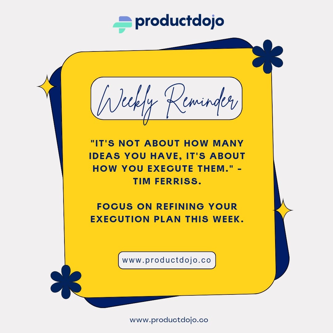 productdojo's tweet photo. Happy new week product ninjas! 🥷🏾

Remember, product management is a journey, not a destination. Embrace the challenges, celebrate the wins, and keep pushing boundaries. 

You've got this!🙌🏾 https://t.co/InHOCO8YWs