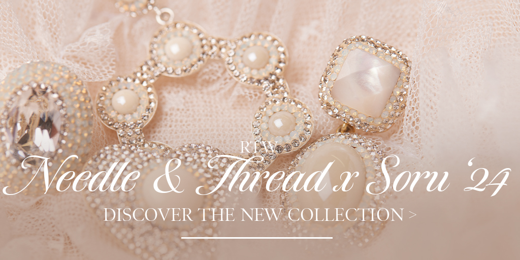 Discover the Needle &amp; Thread x Soru collaboration. These playful and timeless jewels feature our signature pastel colour palette, crafted from sterling silver, 18 carat gold-plated silver, crystals and pearls. Shop online now.  needleandthread.com/collections/ne…