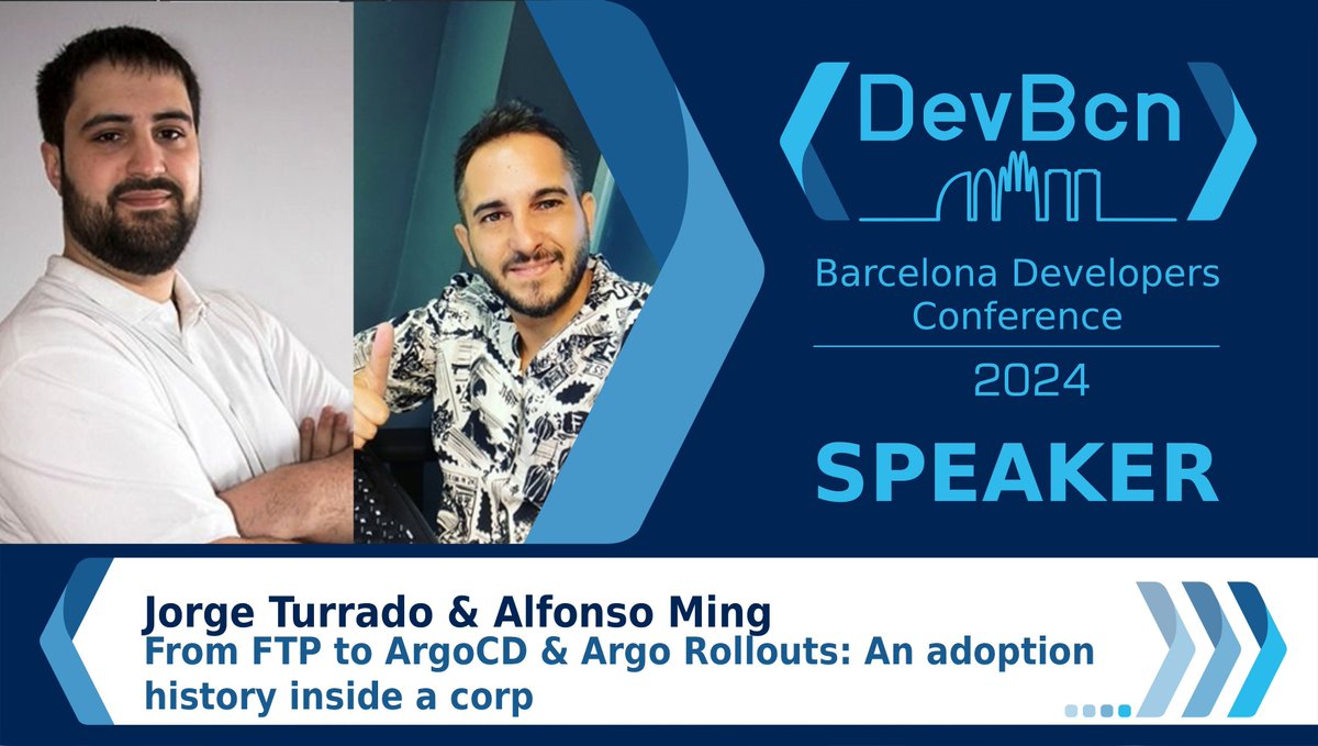 🚀 From old school to cutting edge! Join @JorgeTurrado & @alfonsoming at #devbcn24 to trace the journey 'From FTP to ArgoCD & Argo Rollouts: An Adoption History Inside a Corp'. Discover transformative deployment strategies! Details ➡️ buff.ly/3W1fyHs