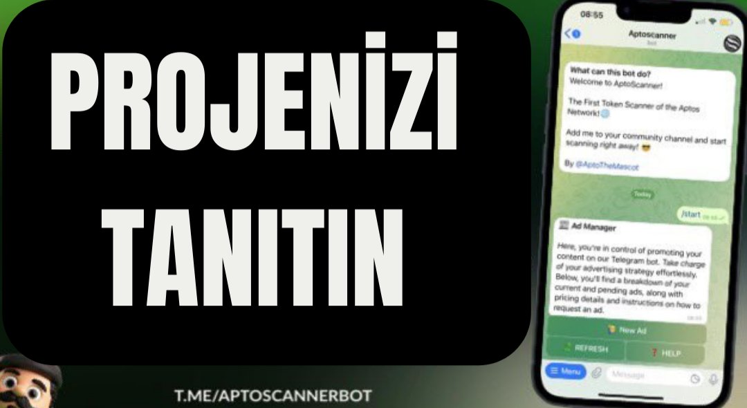AptoTurkiye's tweet photo. #AptoScanner ile projenizin görünürlüğünü artırın! 

Bot'a doğrudan bir mesaj gönderin ve talimatları izleyin! 🌐 

Tek tıklamayla projenizi $APT ile ilgili çeşitli özel ve topluluk kanallarında sergileyin! 

@Aptos için  $APTO 💚🌐
@AptoTheMascot @moshaikh https://t.co/1x71fpkWLn