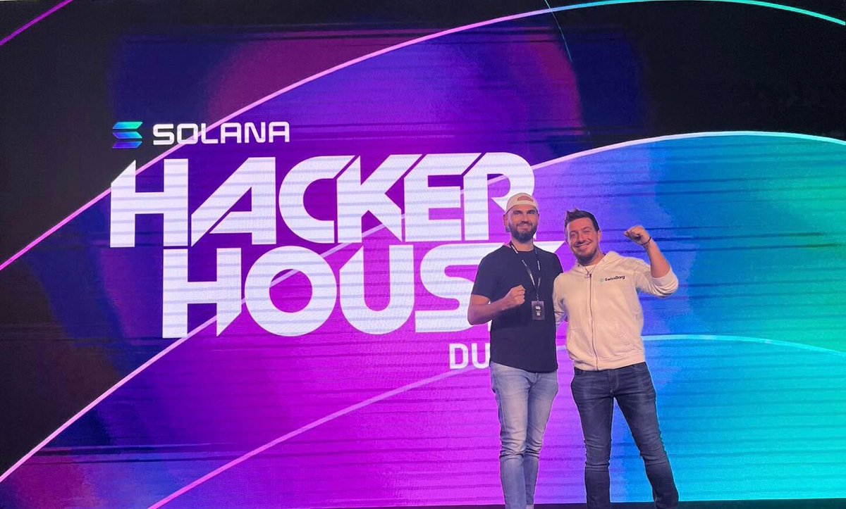 The SwissBorg Team was on stage at the @Solana @hackerhouses to share the evolution of our MEX. We are the 1st to go from FX directly to #Solana DEXes in a single tap…But it does not end there? Stay tuned… 💜 An upgrade is coming #BetterthanCex 💚💜