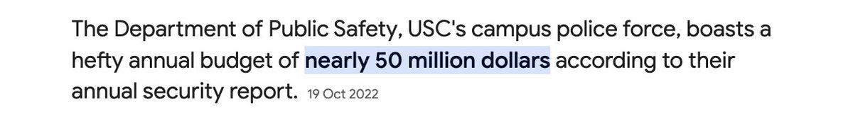 'Citing safety, USC bans pro-Palestinian valedictorian from speaking at graduation' Poor little USC- they're so broke they literally cannot ensure campus safety if Asna Tabassum takes the stage. Meanwhile USC's public safety budget👇🏿