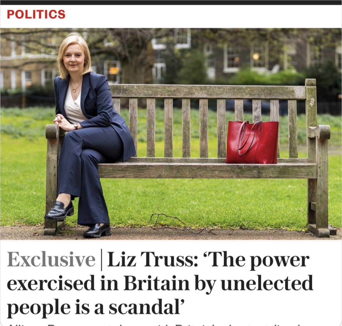 Erm… Wasn’t she also unelected? The only reason it would be entertaining to see her become Conservative leader again would be to witness an even greater defeat for the Tories in 2029.