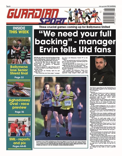 This week's Ballymena Guardian is on news-stands now! Check out our Gracehill PS Gala Ball feature. NEWS: Public seeks answers regarding rates hike; Royal plaque agreed. SPORT: Utd manager needs 'full backing' of fans; SML reports and pics.