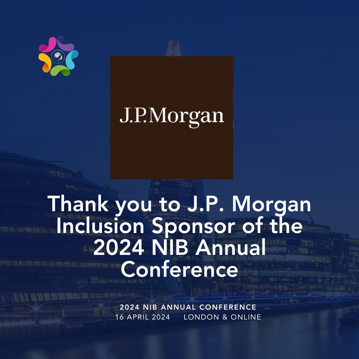 Thank you to our Inclusion Sponsor @JPMorgan for supporting the 2024 NiB Annual Conference. View the livestream here: linkedin.com/events/7184556… #Neurodiversity #NeurodiversityInBusiness