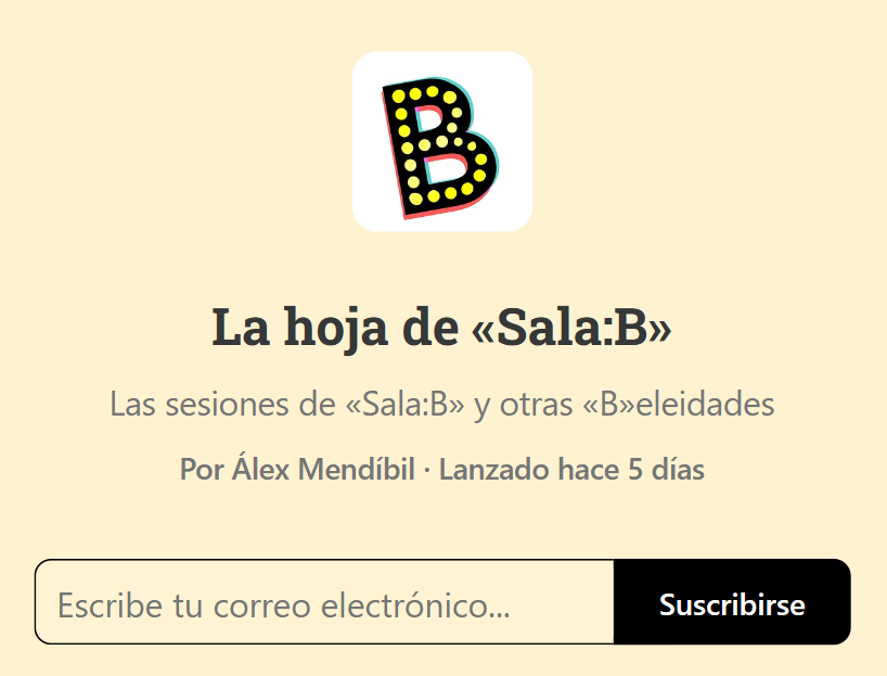 alexmendibil2's tweet photo. Estamos recogiendo todo para irnos a Substack: si queréis seguir en contacto con «Sala:B», las hojas de sesiones y más cosas, suscribiros al flamante boletín que voy a lanzar. Agradezco el RT (ya sabéis que X me ha mandado al ostracismo)

https://t.co/NfAcWd1FbK https://t.co/zz0Lzuv0YT