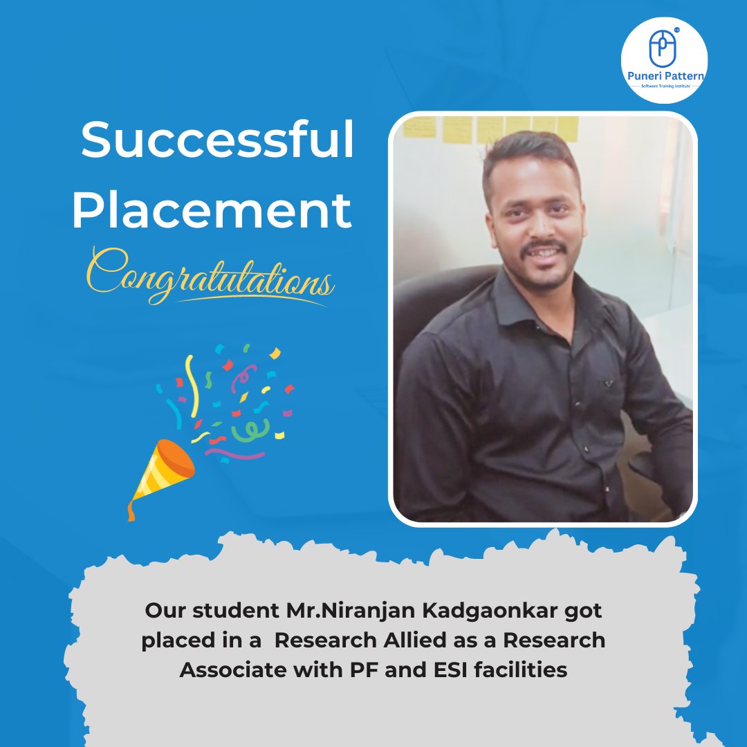 Congratulations Mr. Niranjan Kadgaonkar Patil for your successful placement in Research Allied for Research Associate!!
👏👏👏🏆🏆🏆💐💐💐💐💐
#dataanalyst #placement #parthmeshpatil #congratulation #puneripattern #datascience #fullstackdevelopment #java #itjobs #itcompanies