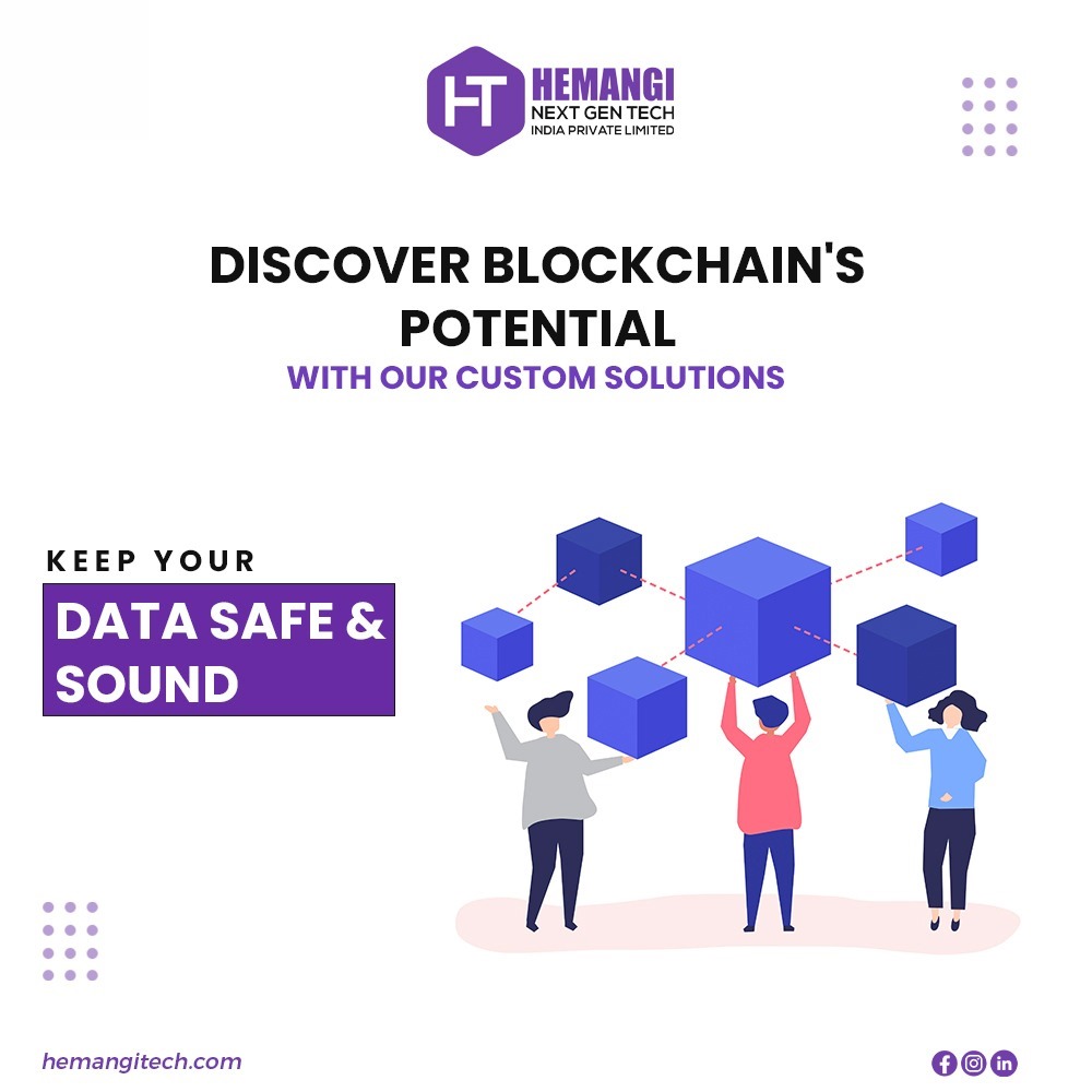 Hemangitech's tweet photo. Discover the strength of blockchain through our personalized solutions. We use this technology to transform your business, ensuring improved security, transparency, and efficiency.
#blockchain #hemangitech 
#Web3 #SoftwareDevelopment 
#DigitalIndia https://t.co/dYSUhIZo5Y