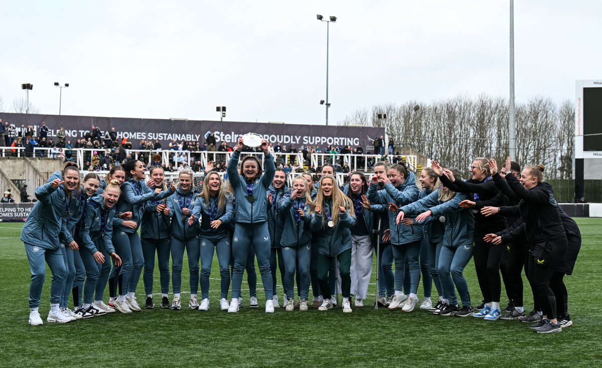 NUFCWomen's tweet photo. The future is bright 🌟

Congratulations to our development team, who collected their @FAWNL Reserve Northern Division trophy on Sunday! 🏆

#NUFCWomen https://t.co/uUokMSAC64