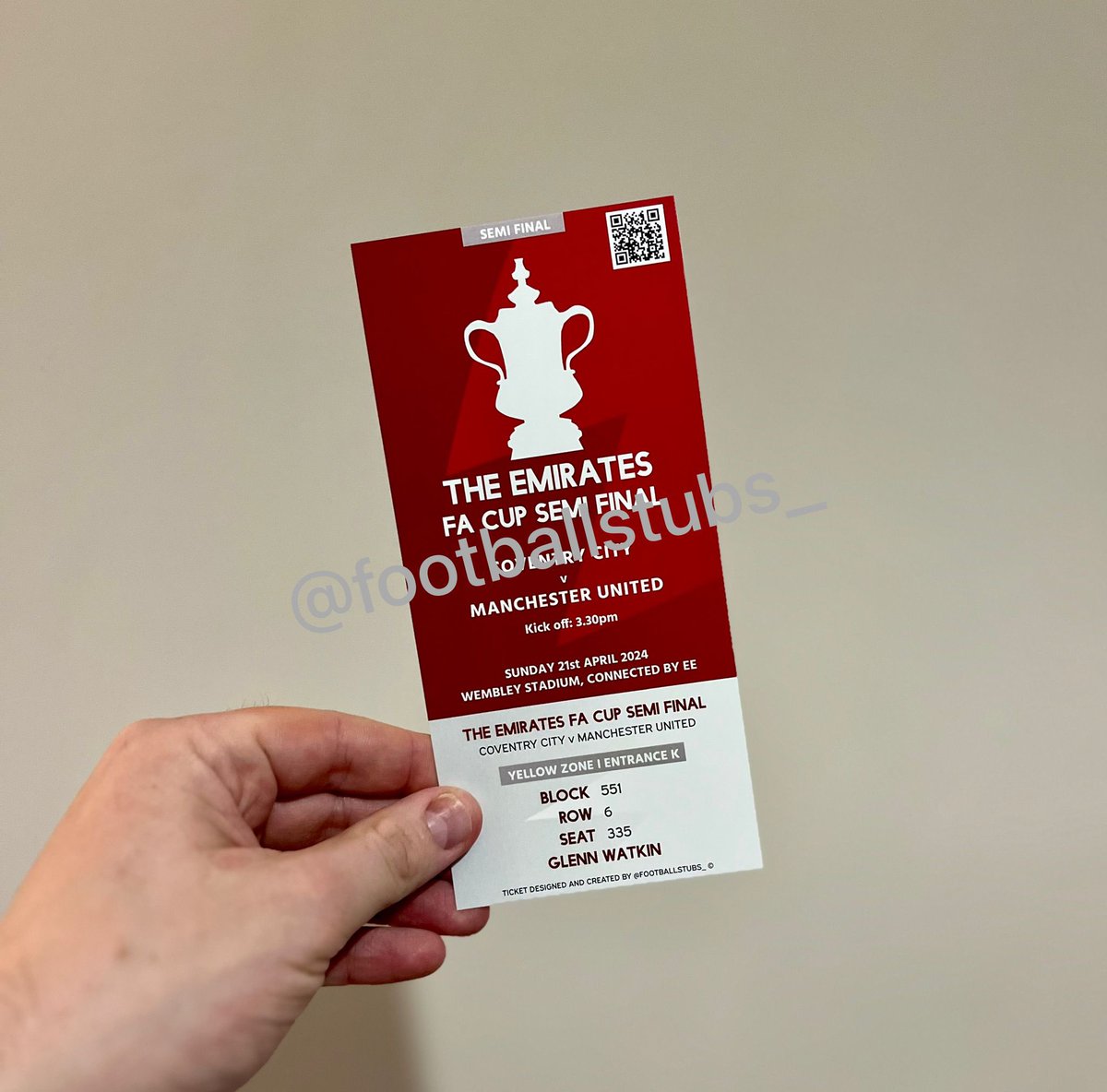 🆓 FA Cup Semi Final Giveaway!   

5 to giveaway to Man City fans #mcfc (Chelsea is paper tickets)   

All you’ve got to do to enter the semi final giveaway is:

♻️ Repost this 
🚶Follow @footballstubs_ 
🏷️ Tag mate you’re going to Wembley with (if they’re not on Twitter just