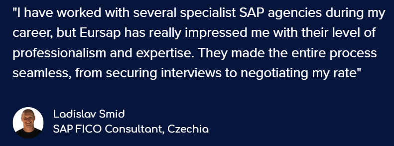 Eursap's tweet photo. Don't just take our word for it...
Eursap - Europe's #1 SAP Recruitment Agency โญ๏ธโญ๏ธโญ๏ธโญ๏ธโญ๏ธ
#sap #saprecruitment #sapjobs #europe #czechia #czech #hiring #hiringnow #sapfi #sapfico #sapfinance https://t.co/L31lc8HW1q