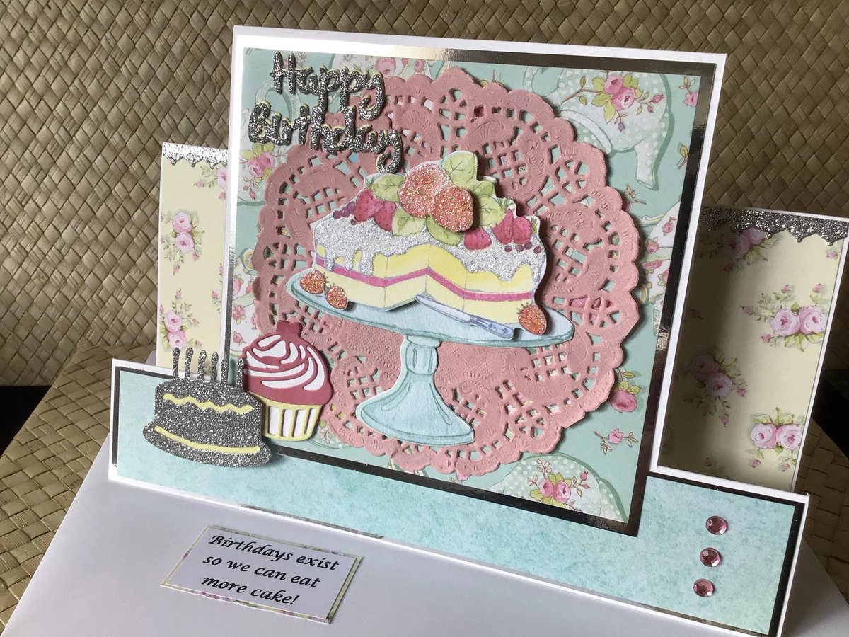 If you’re on a diet, the banner can be removed 😉 Home Baking Birthday Treats, Cake Maker Greeting Card, Tea Room Design etsy.me/4cS6cE5 via @Etsy #CraftBizParty #uksmallbiz #handmadewithlove #cakemakers #bakers #tuesdaymotivations