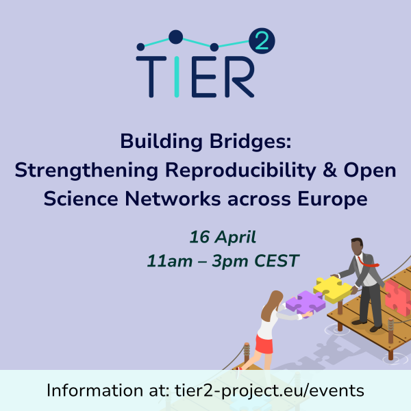 📞Are you a representative of National Open Access Desk or a lead of Reproducibility Network in Europe ❓

 🔜Join us today for an online event to strengthen reproducibility &amp; Open Science networks across Europe 🇪🇺 tier2-project.eu/news/new-tier2…