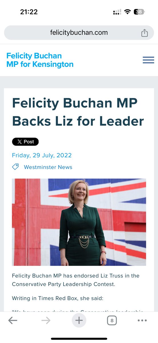 Just a reminder as Liz Truss dominates the news again with her endorsement for Trump of the spectacularly terrible judgement of Kensington's current Conservative MP