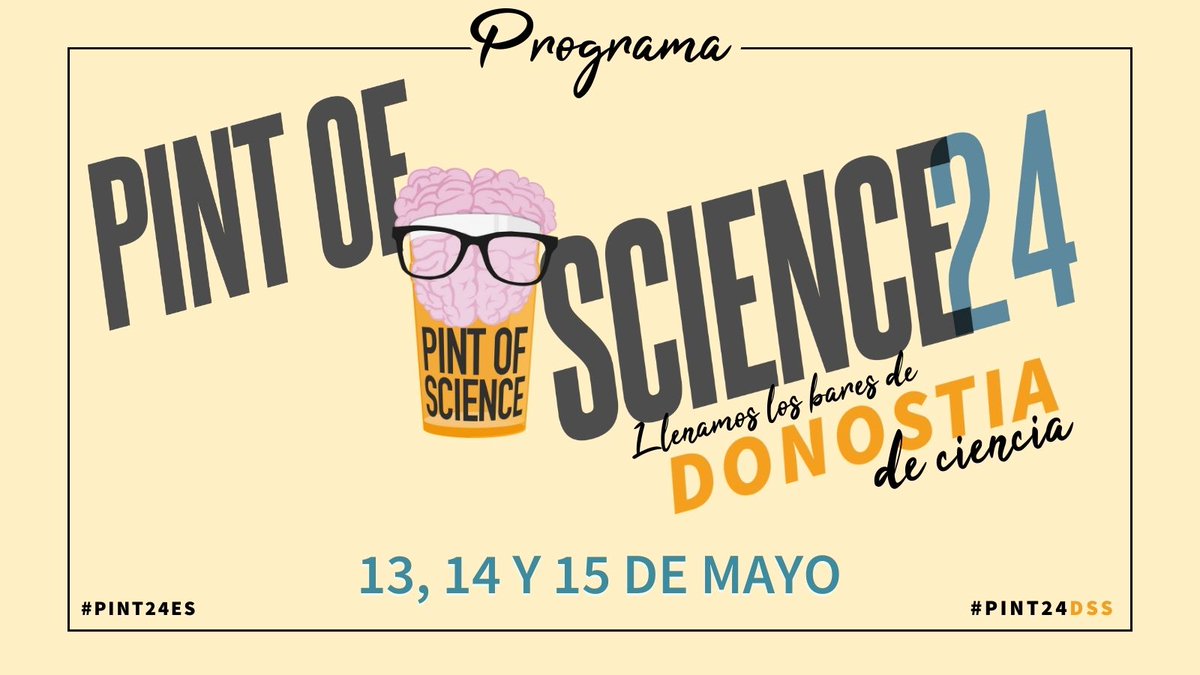 ⬇️⬇️PROGRAMA PINT OF SCIENCE 24⬇️⬇️ 📢Ya conocemos a nuestros ponentes para #Pint24DSS! Ahora solo falta el ¿dónde? y ¿cuándo? 🗓️ 13, 14 y 15 de mayo, apuntad vuestras charlas favoritas en la agenda para no perdéroslas! #Pint24ES @pintofscienceES