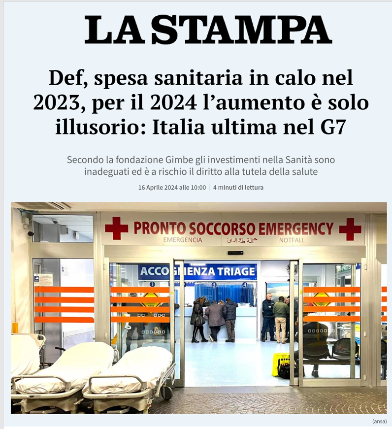 Cartabellotta's tweet photo. Il #DEF 2024 conferma che la #sanità pubblica non è una priorità politica dell'Esecutivo.
In linea con tutti i Governi degli ultimi 15 anni
#SalviamoSSN 

https://t.co/zNPpfLHiPH https://t.co/wYeGANbtdn