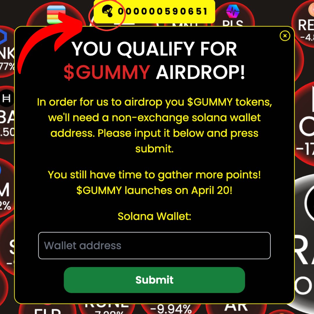Has everyone managed to input their Solana address on Banter Bubbles for  $gummy? 👇🏼