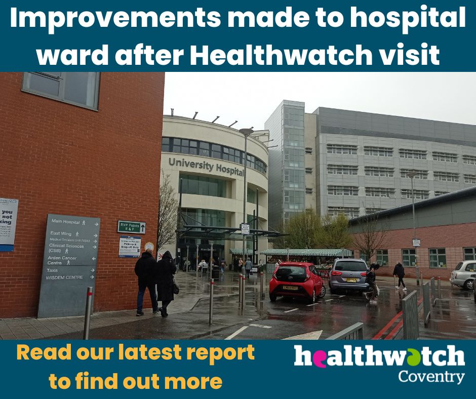 Read about the improvements we found when we revisited Ward 43 at University Hospital Coventry to gather feedback: buff.ly/43ZSXNm #UHCW #HospiitalCare