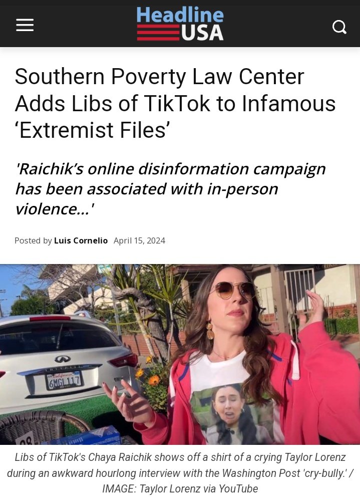 At this point every member of the SPLC should be given bread and water in G'TMO for its defamation Now against Libs of TikTok 🔥 headlineusa.com/southern-pover…