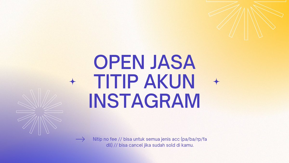 yg mau jastip acc ig langsung dm/wa aja yuk 🕊️✨

note ;
- nitip no fee
- boleh cancel jastip klo udah sold di kamu
- bisa untuk acc bekas pa/ba/os/fa/rp dll

#zonaba #zonabu #zonauang #Zonajajan