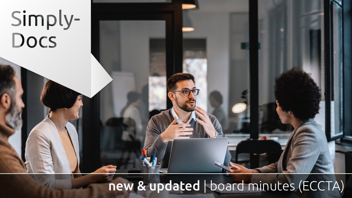 The first set of changes under the Economic Crime and Corporate Transparency Act 2023 came into effect on 4th March. Find out more and get our latest new and updated board minutes templates here: zurl.co/nlaS #CompanyLaw #CorporateLaw #SME