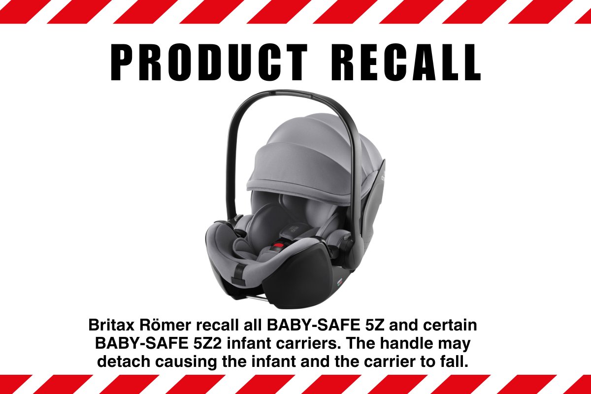 Britax Römer recall all BABY-SAFE 5Z and certain BABY-SAFE 5Z2 infant carriers produced before October 21st, 2023.

Please follow the steps to replace your BABY-SAFE 5Z or BABY-SAFE 5Z2: baby-safe-check.com