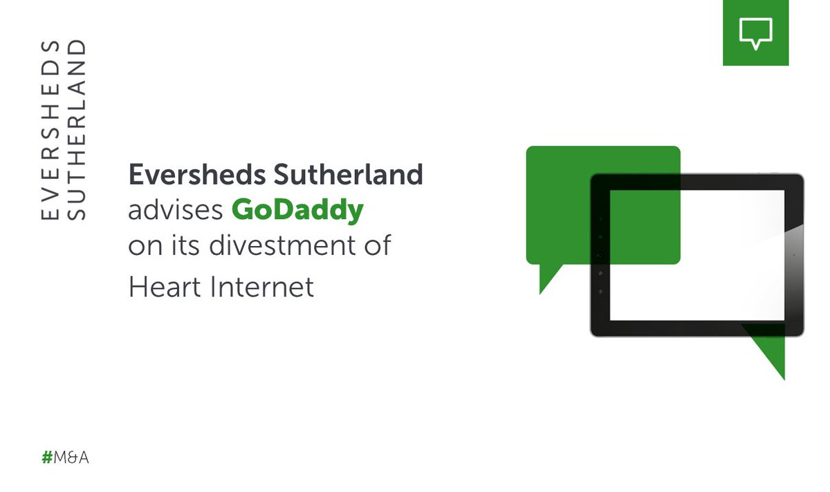 We're delighted to have advised @GoDaddy on its divestment of the business and assets of webhosting service provider @HeartInternet to Your.Online. Find out more about the deal: aboutus.godaddy.net/newsroom/compa…