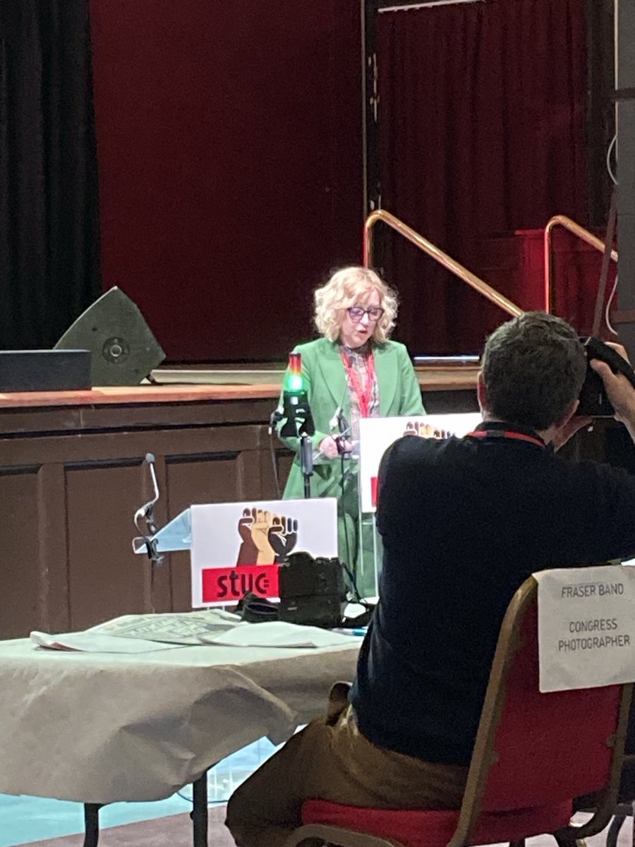 #stuc24 @ScotlandRCM solidarity with Andrea Bradley speaking to EiS motion on the impact of poverty on the health of Scotlands children