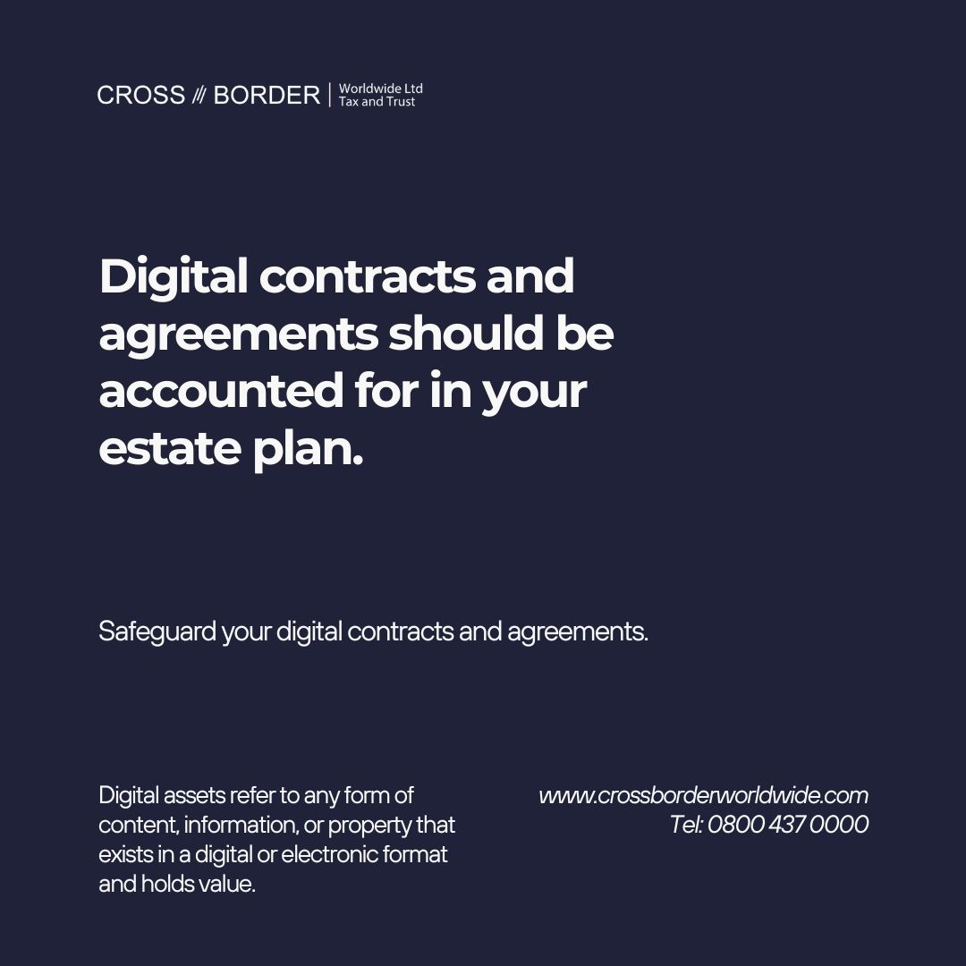 CrossBorderWW's tweet image. Protect your digital agreements. Contact us for contract and agreement planning. 📜🏦🤝 #DigitalContracts #EstateProtection