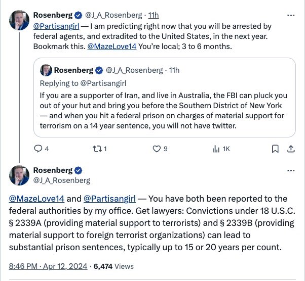 @NiohBerg Syrian Girl is wanted for extradition by a US constitutional lawyer who has reported her to the FBI for her disgusting support of acts of terror. She may not make it to Damascus.