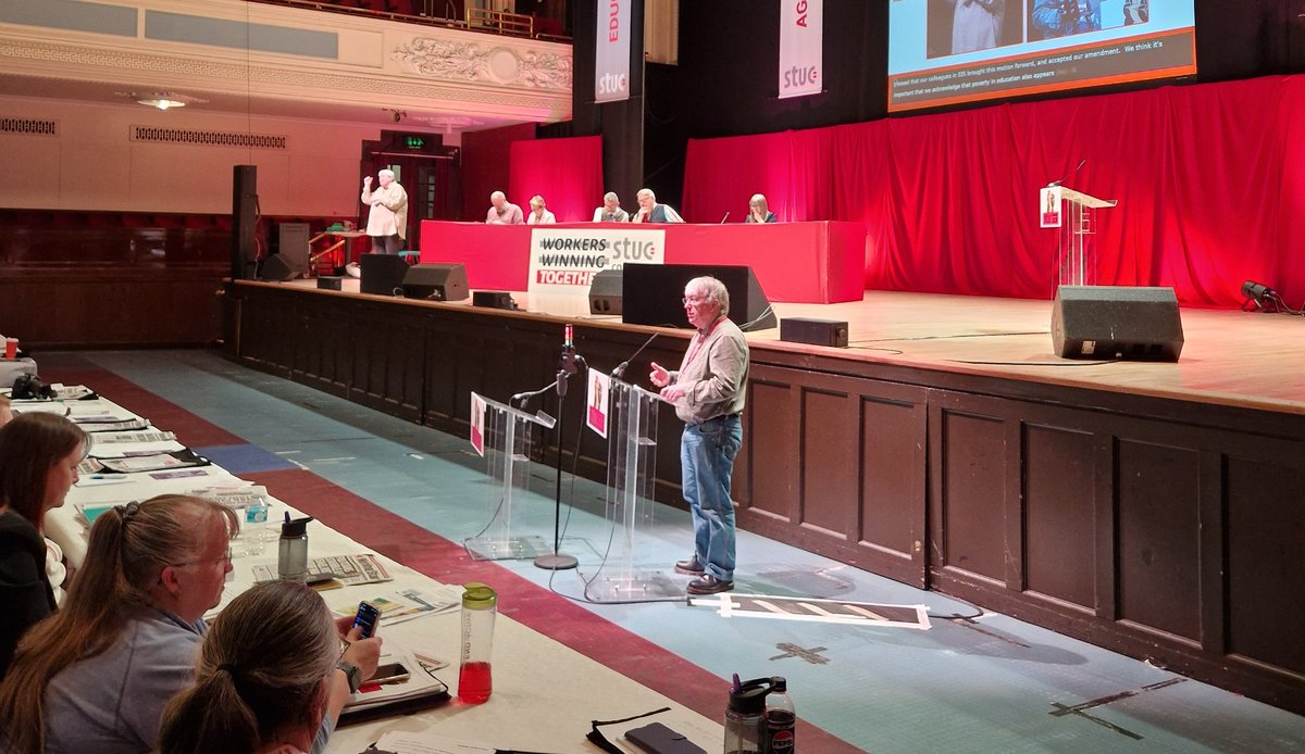 #STUC24 starts day 2 debating poverty in education. UCU's @ChalmersMedia seconding the motion describes the importance of widening access and the need to fund fair access to higher education