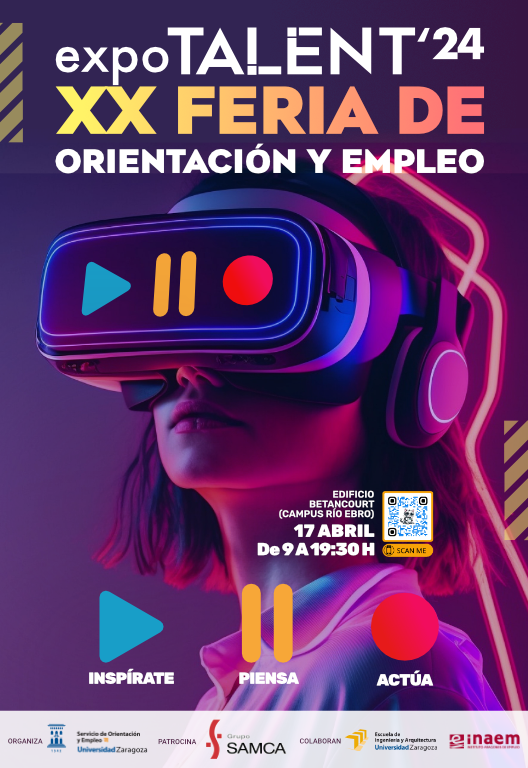 unizar's tweet photo. Lo hemos puesto en todos los sitios pero ¿sabes que mañana te esperamos en #expoTALENT24 @UniversaUnizar? 
Es hora de empezar a trabajar tu Red de contactos de📷#Orientación y #Empleo 
📷Edif. Betancourt (Campus Río Ebro) 
📷De 9:00 a 19:30 ⌚ https://t.co/Ll63E4OE0H